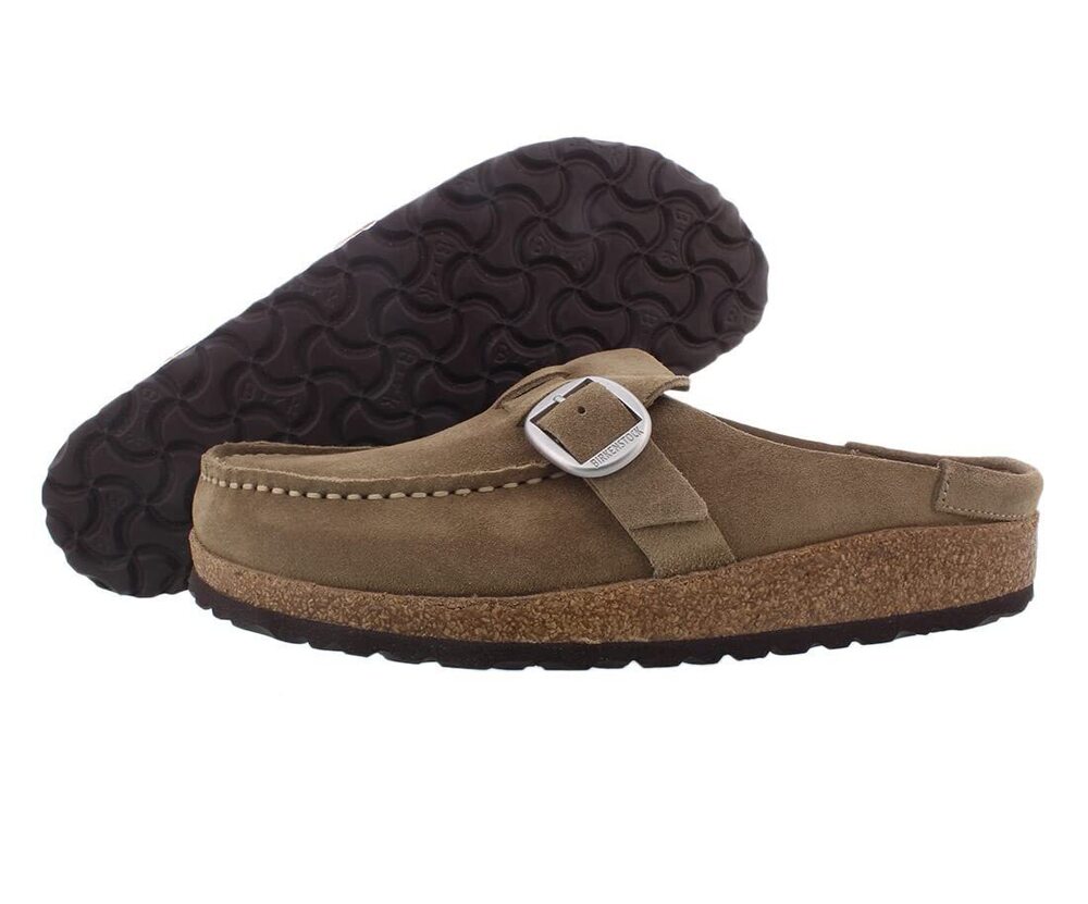 BIRKENSTOCK BUCKLEY SHEARLING NARROW UNISEX SHOES SIZE 5, COLOR: BLACK